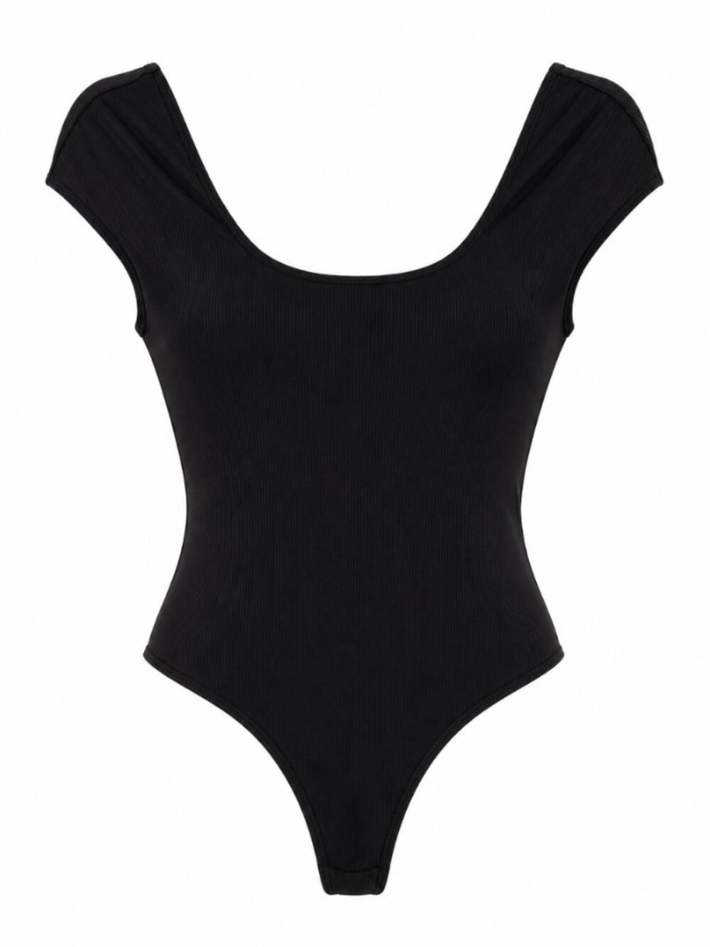 🛍️ 3/10 SWS Contour Black Ribbed Square Neck Bodysuit Size M